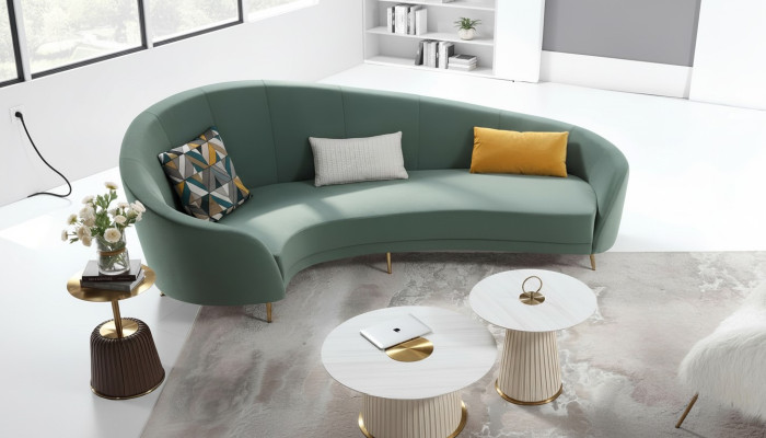 Okrągły Sofa + stolik kawowy Nowoczesna sofa do salonu stolik kawowy Meble Kompletny zestaw