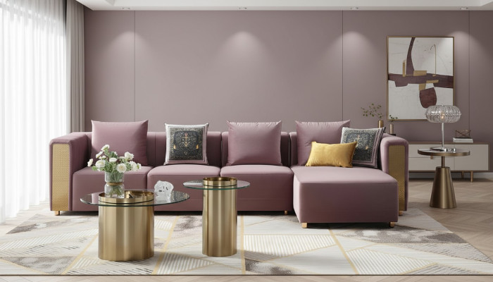 Narożnikowa kanapa Sofa w kształcie litery L Sofa Design Kanapy Podkładka Włókienniczy Modern New Narożnik Ustaw