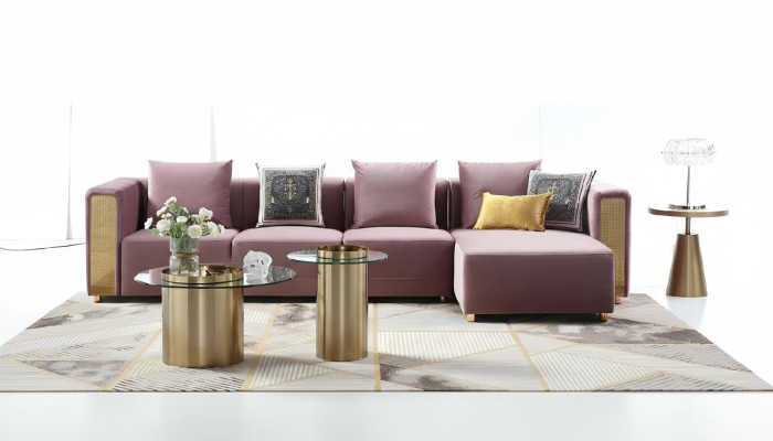 Narożnikowa kanapa Sofa w kształcie litery L Sofa Design Kanapy Podkładka Włókienniczy Modern New Narożnik Ustaw