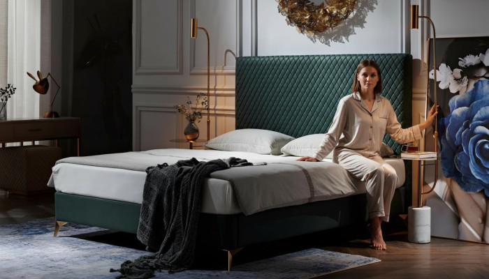 Łóżko Podkładka Design Luksusowe podwójne łóżko Małżeństwo Sleep Pokój Skóra Hotel Łóżko Nowe