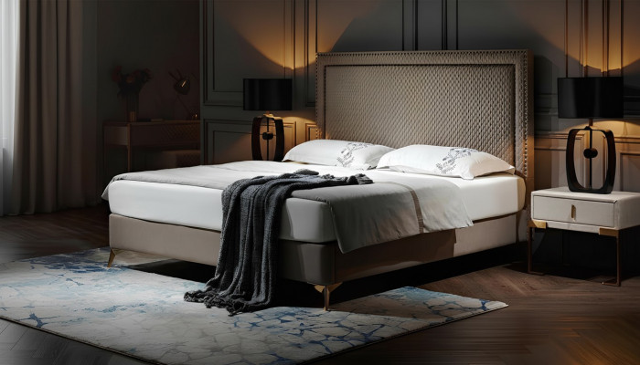 Podwójne łóżko łóżko małżeńskie design luksusowe Luxur łóżko tapicerowane designerskie łóżko Skóra łóżko