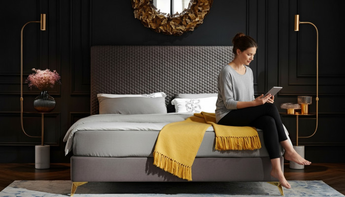 Design Luxury Luxur Łóżko tapicerowane łóżko designerskie Skóra łóżka małżeńskie Podwójne łóżko Łóżko