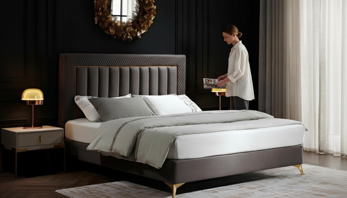 Podwójne łóżko hotelowe Meble Luxury Sypialnia Łóżko Podkładka Design Aksa z podwójnymi łóżkami