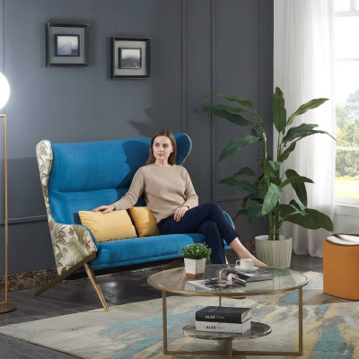 Sofa 2 miejsce do siedzenia Design Sofy Podkładka Kanapy Relaks Włókienniczy Nowoczesny Dwumiejscowy Nowy