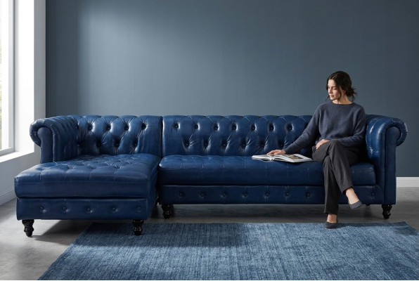 Chesterfield Narożnikowa kanapa Sofa Couch Podkładka Zestaw narożny klasyczne Meble