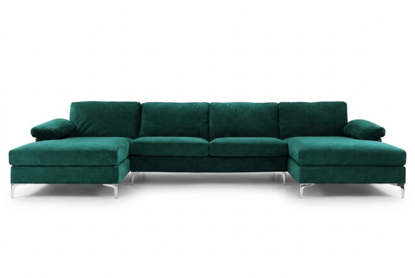 Green Kształt U Narożnikowa kanapa Żywy krajobraz Couch Zestaw narożny Design