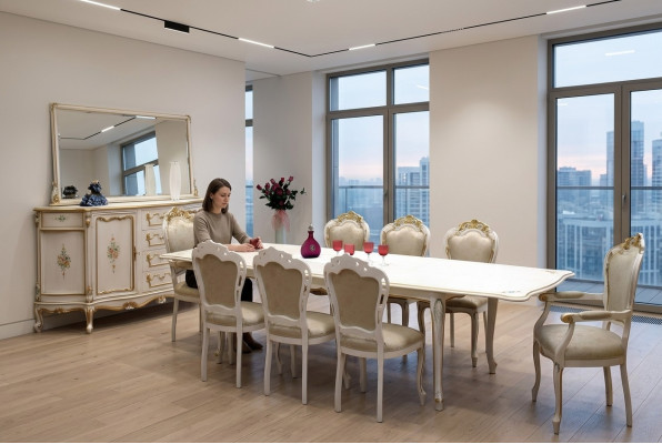 Stół obiadowy Tabela jadalnia Salon stoły Drewno Stoły do ​​jadalni w stylu art deco Antyk Nowość