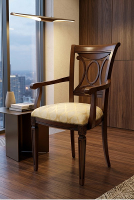 Designerskie krzesło z litego drewna podłokietnik fotel fotel Fotel jadalnia salon gabinet