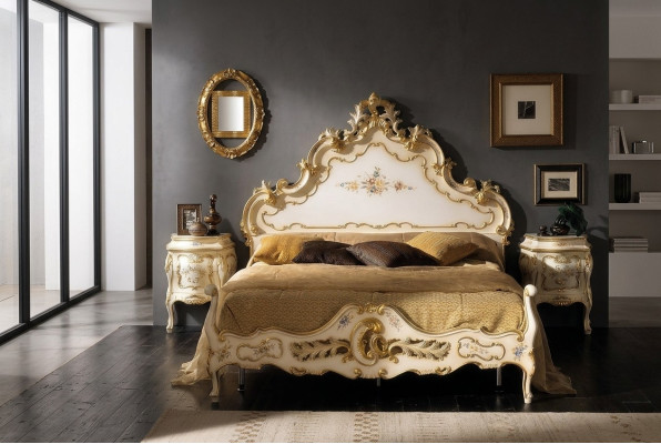 Sypialnia Białe Łóżko Drewno Luxury Vaccari cav giovanni Solidne drewno Nowość