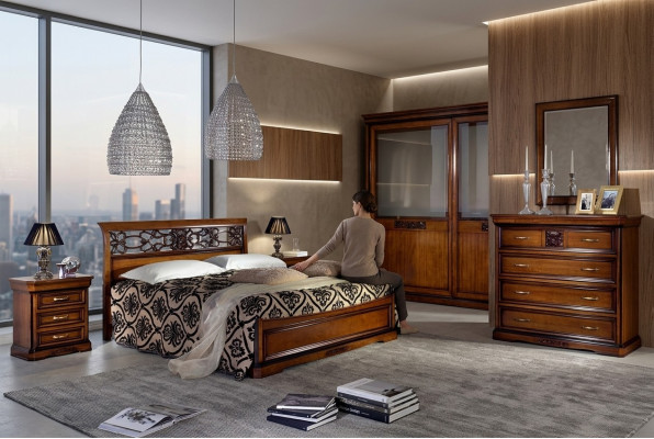 Sypialnia Łóżko Brown Luxury Meble Vaccari cav giovanni łóżka Solidne drewno Nowość