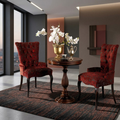 Salon Lehn Krzesła Luxury Fotel Krzesło Drewno Brązowe Włoskie Meble Podkładka