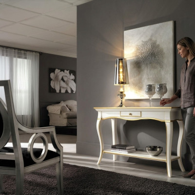 Konsole Stolik nocny Sypialnia Stolik Nowoczesny Design Meble Drewno Biały Nowe
