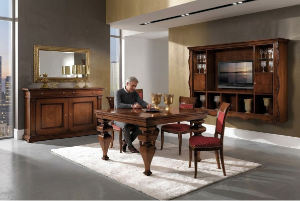 Stół obiadowy Design Meble Meble stoły Solidne drewno Tabela New Luxury Italian