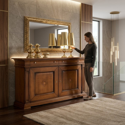 Kredens Salon Kredens Szuflady Drewno Kredens Szafa Szafki Solidny Nowy