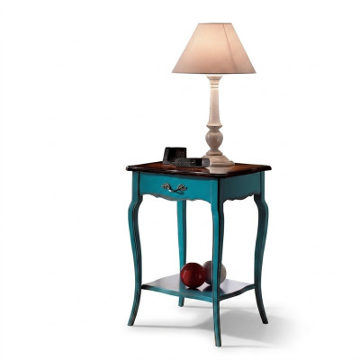 Konsole Stolik nocny Sypialnia Stolik Nowoczesny Design Meble Drewno Azure Blue