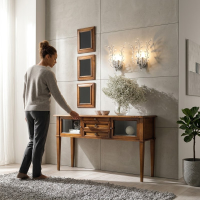 Stół konsolowy Design Drewno Tabela konsola Kredensy Luksusowy Kredens Tabela Nowość