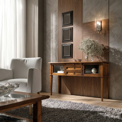 Stół konsolowy Design Drewno Tabela konsola Kredensy Luksusowy Kredens Tabela Nowość