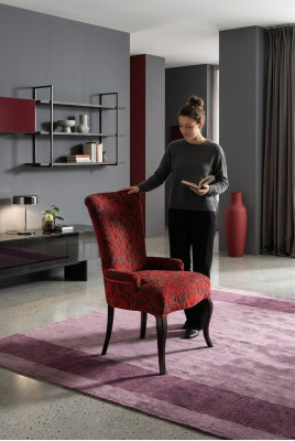 Salon Lehn Krzesła Luxury Fotel Krzesło Drewno Brązowe Włoskie Meble Podkładka