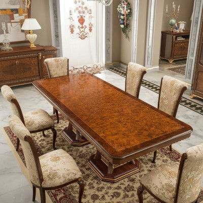 Stół obiadowy Design Meble Meble stoły Solidne drewno Tabela New Luxury Italian