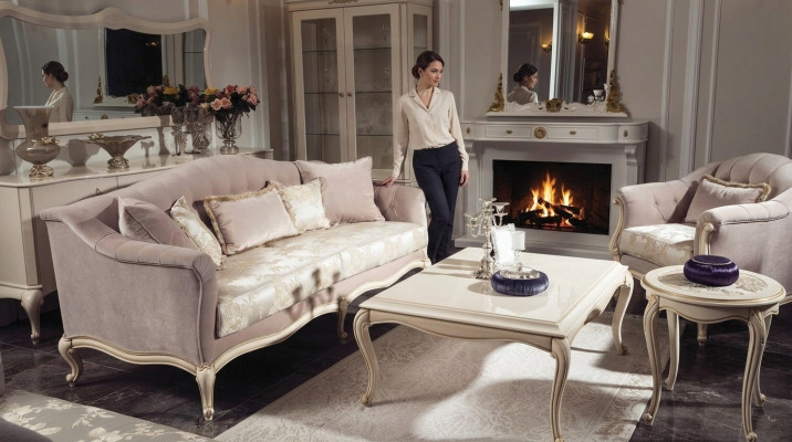 Sofa Trzyosobowa Klasyczna Sofa Podkładka Meble Włoskie Meble Sofa