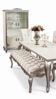 Stołek Siedziba Ławki Design Włókienniczy Materiał Ławka do salonu luksusowa Chesterfield