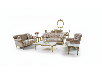 Luksusowa sofa komplet 5 sztuk Zestaw sofowy 3+2+1 stolik kawowy Stolik Fotel
