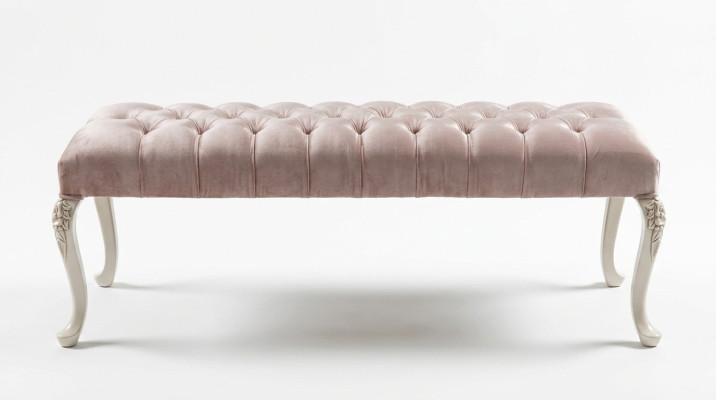 Stołek Podkładka Siedziba Design Włókienniczy Relaks Luxury Kanapa Material Chesterfield