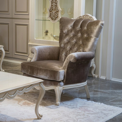 Luksusowy design Fotel klasyczny tron ​​Fotel salon Chesterfield Nowość