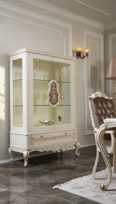 Witryny Szkło Szafa Galota Salon Drewno Kredens Luxury Meble Półka