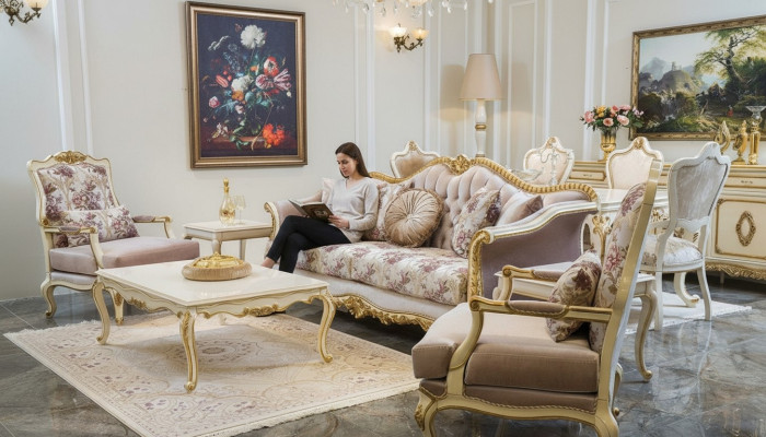 Zestaw sofowy Sofa miejsce do siedzenia stolik kawowy Fotel Sofy Zestaw Materiał Luksus Siedzące 5-częściowy.