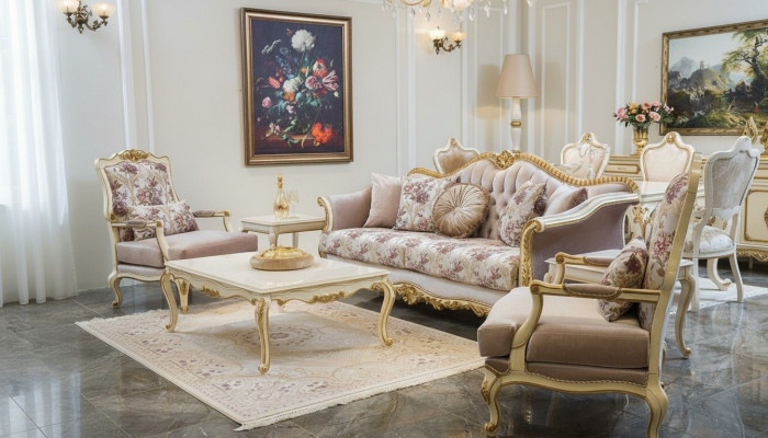 Zestaw sofowy Sofa miejsce do siedzenia stolik kawowy Fotel Sofy Zestaw Materiał Luksus Siedzące 5-częściowy.