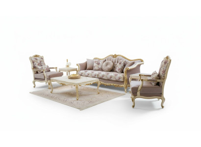 Zestaw sofowy Sofa miejsce do siedzenia stolik kawowy Fotel Sofy Zestaw Materiał Luksus Siedzące 5-częściowy.