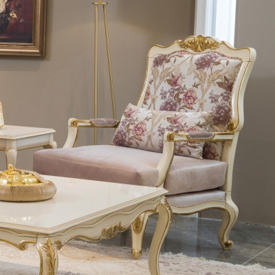 Luxury Meble Design Fotel o klasycznym designie tronu Włókienniczego do salonu