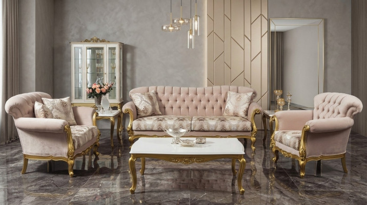 Luksusowa sofa trzyosobowa 3 Siedziba miejsce siedzące Material Couch Meble Style Włókienniczy Włochy