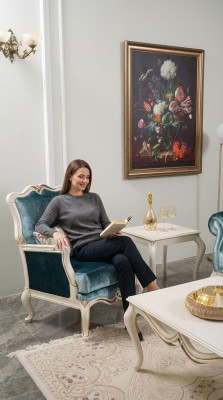 Fotel Sofy Siedziba Materiał Salon Włókienniczy Luksusowe Meble Jednoosobowe Nowe
