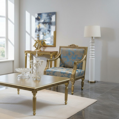 Fotel Podkładka Krzesła Gold Material Luxury Design Krzesło Jednomiejscowe Classic