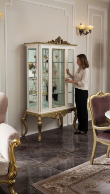 Galota Luxury Półka Drewno Kredens Szafki Salonowa Witryna Nowość