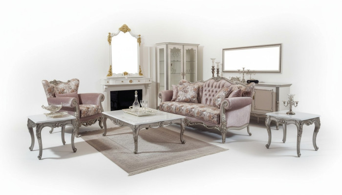 Luksusowy Zestaw Ustaw 3szt. Zestaw sofowy 3+1 miejsce do siedzenia, stolik kawowy Sofa Fotel