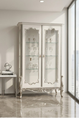 Witryny Szkło Szafa Galota Salon Drewno Kredens Luxury Meble Nowe