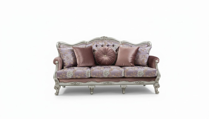 Sofa 3 miejsce do siedzenia Fioletowy Salon Klasyczny Design Meble Sofy Luksusowe Nowe