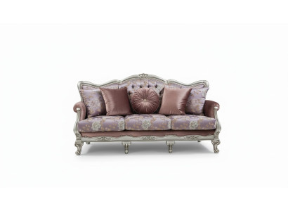 Sofa 3 miejsce do siedzenia Fioletowy Salon Klasyczny Design Meble Sofy Luksusowe Nowe
