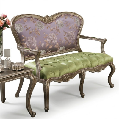 Barokowa Rokokowa Sofa Ławka Kolorowa Ławka Kanapa Klasyczne Meble Chesterfield