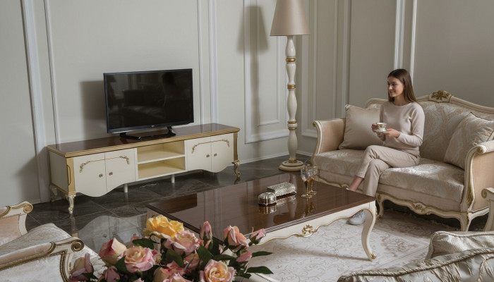 Luksusowy zestaw stolik kawowy tv Szafa Sofa Kanapa Podkładka Zestaw Ustawić 3-częściowy. Nowy
