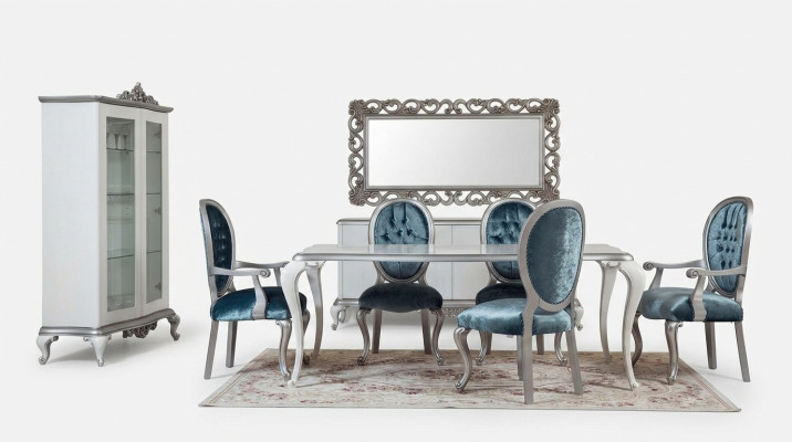 Design jadalnia zestaw 8 sztuk Krzesło Kredens Gablota Lustro stoły do ​​jadalni Drewno