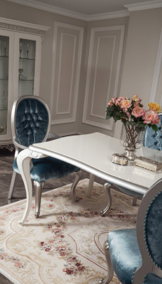 Turkis Grey Krzesło Chesterfield Drewno Krzesła Podłokietnik jadalnia Meble