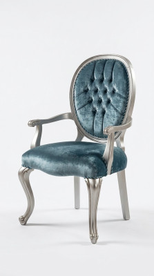 Turkis Grey Krzesło Chesterfield Drewno Krzesła Podłokietnik jadalnia Meble