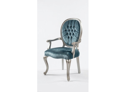 Turkis Grey Krzesło Chesterfield Drewno Krzesła Podłokietnik jadalnia Meble