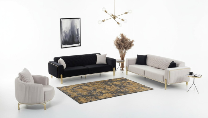 Luksusowy Zestaw sofowy Zestaw Sofowy Sofa Podkładka Kanapy 3+3+1 Zestawy Tapicerskie Aksamit