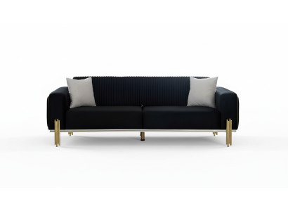 Sofa Trzyosobowa Meble Aksamit Designerskie Złote Metalowe Tapicerowane Nowoczesne Kanapy Nowość