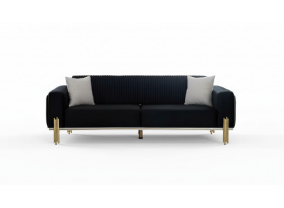Sofa Trzyosobowa Meble Aksamit Designerskie Złote Metalowe Tapicerowane Nowoczesne Kanapy Nowość